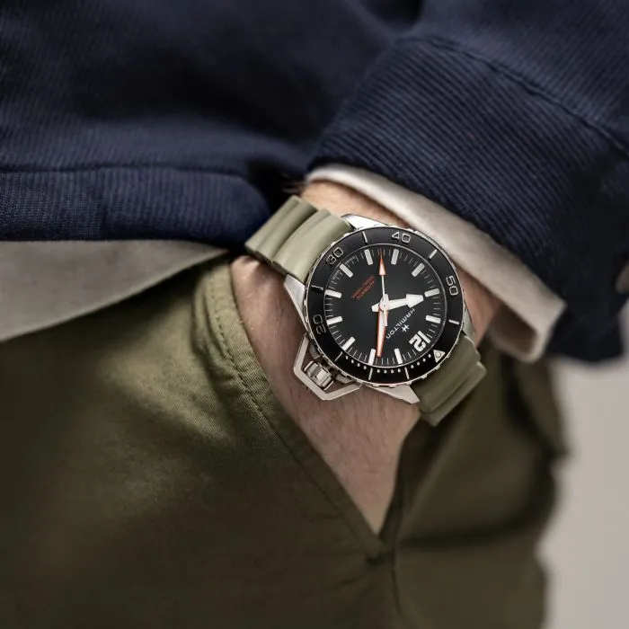 Hamilton Khaki Navy Frogman Auto Otomatik Siyah H77825331 detay görseli 4