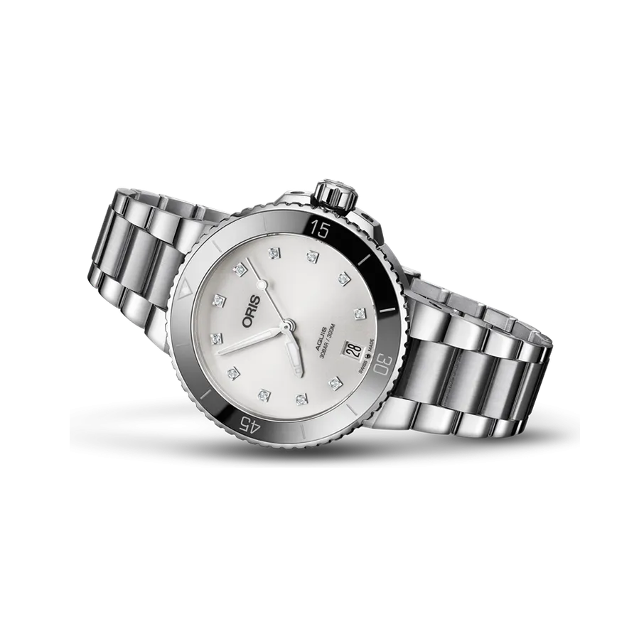 Oris Aquis Date Diamonds Otomatik Beyaz 01733773141910781805P