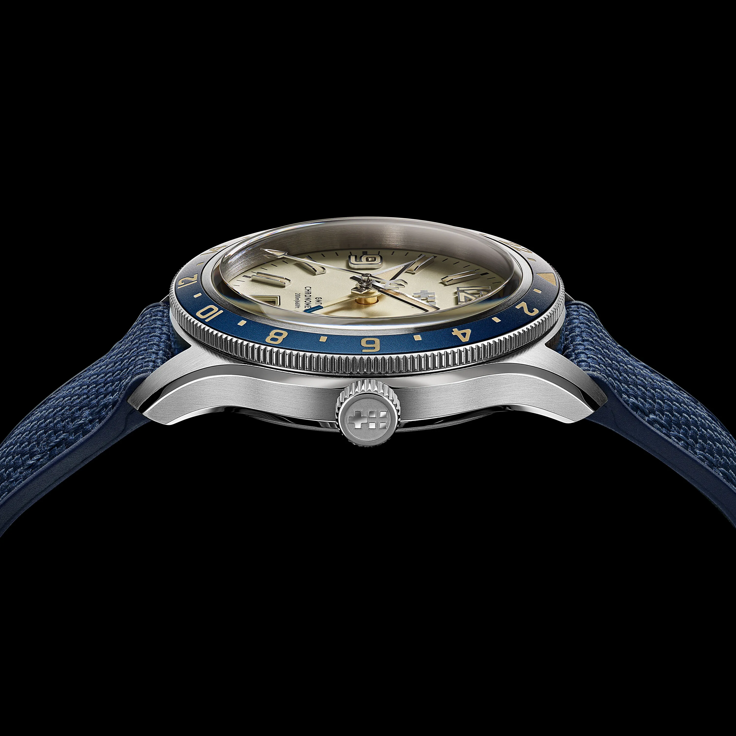 Christopher Ward C60 Trident Biscay GMT Otomatik Bej C6042AGM1S0BW0HB detay görseli 5