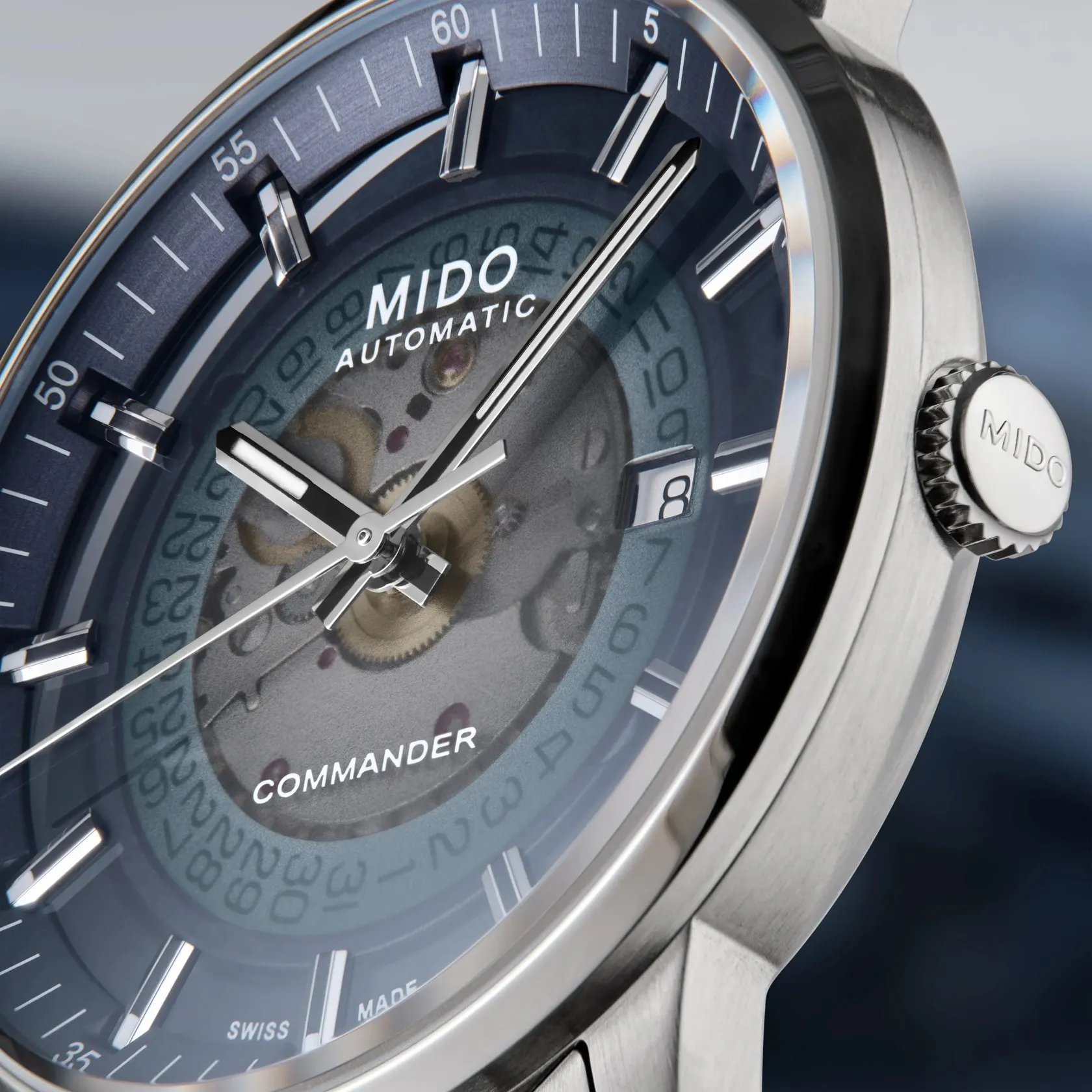 Mido Commander Gradient Otomatik Mavi M0214071141101 detay görseli 5