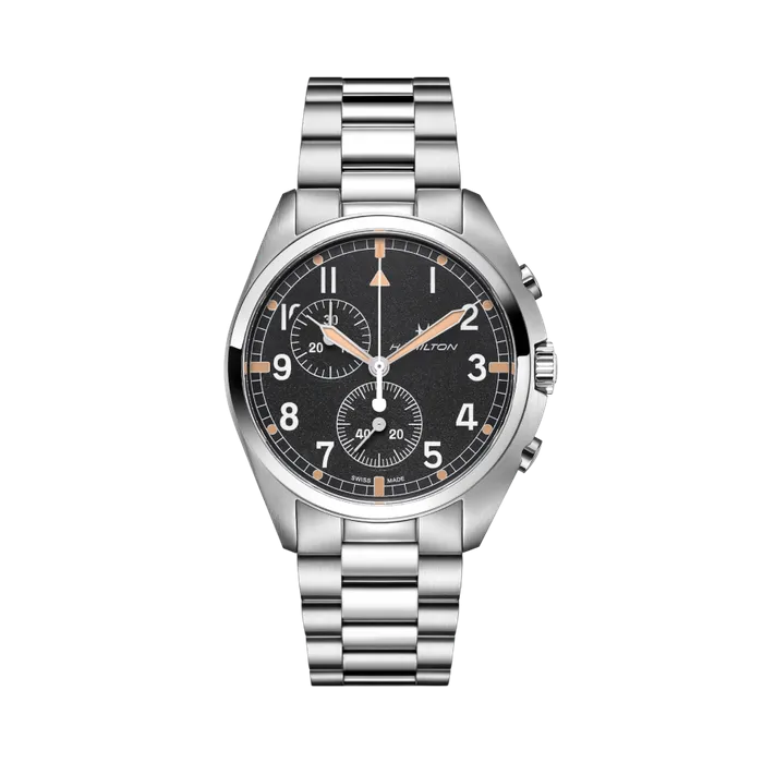 Hamilton Khaki Aviation Pilot Pioneer Chrono Quartz Black H76522131