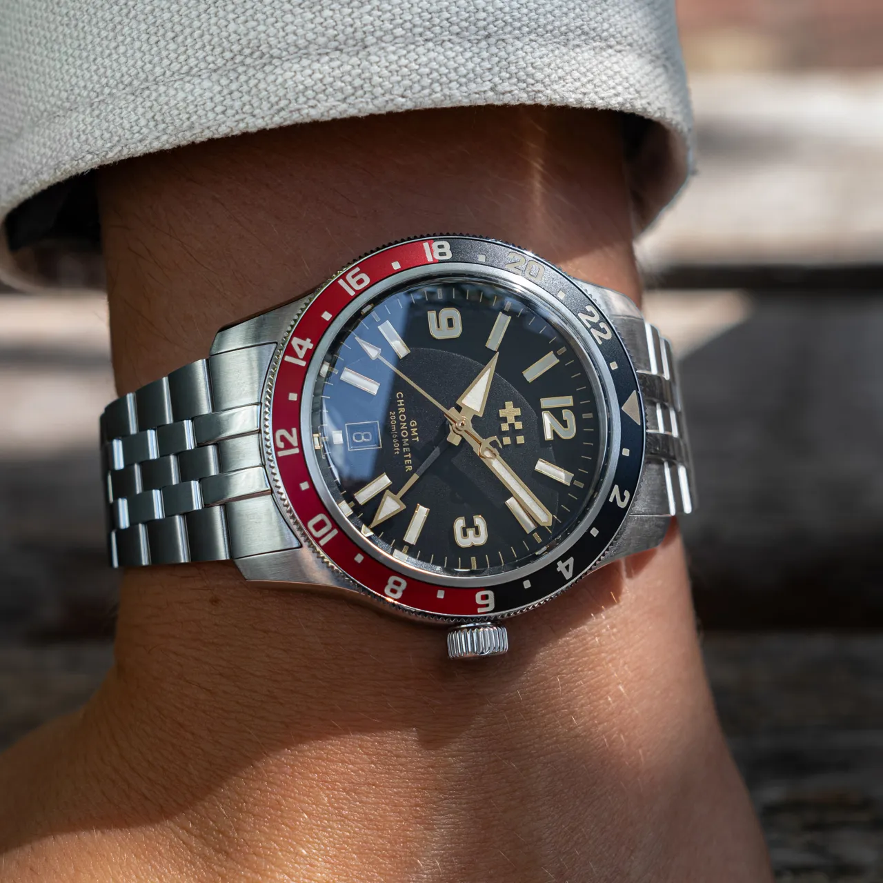 Christopher Ward C60 Trident Biscay GMT Otomatik Bej C6039AGM1S0BW0VT1 detay görseli 1