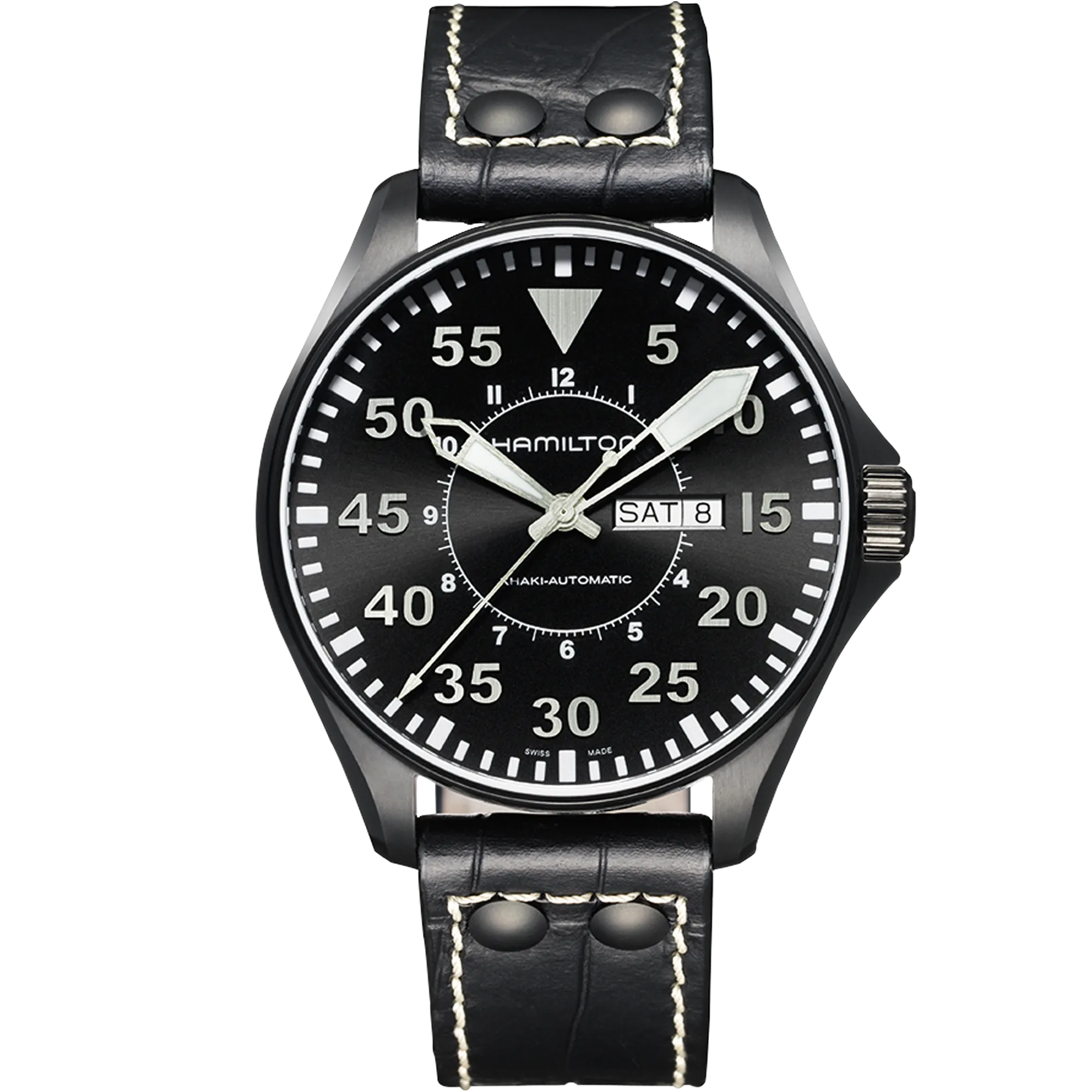 Hamilton Khaki Aviation Pilot Day Date Auto Otomatik Siyah H64785835 detay görseli 1