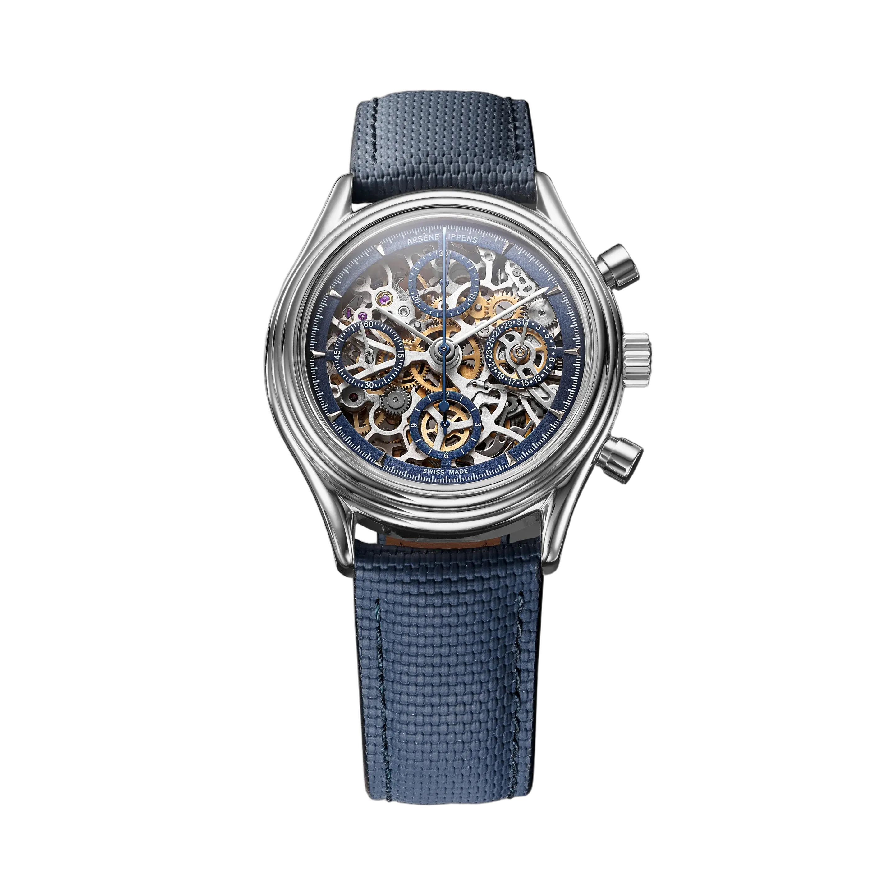 Arsene Lippens Scheletrato Blu Opaco Otomatik Matte Blue 0764BO