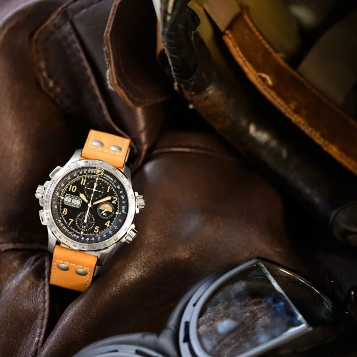 Hamilton Khaki Aviation X-Wind Day Date Auto Chrono Otomatik Siyah H77796535 detay görseli 5