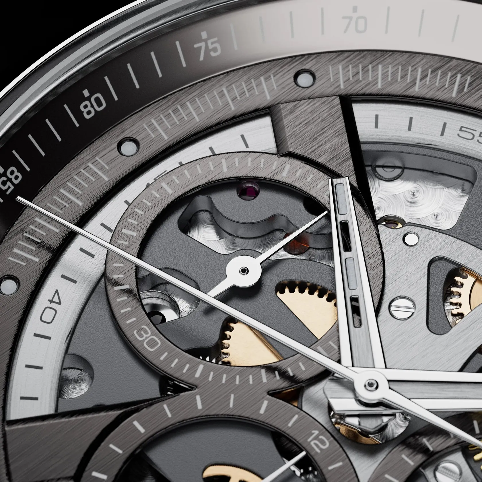 Mido Multifort Skeleton Chronograph Otomatik Antrasit M0386621106000 detay görseli 5