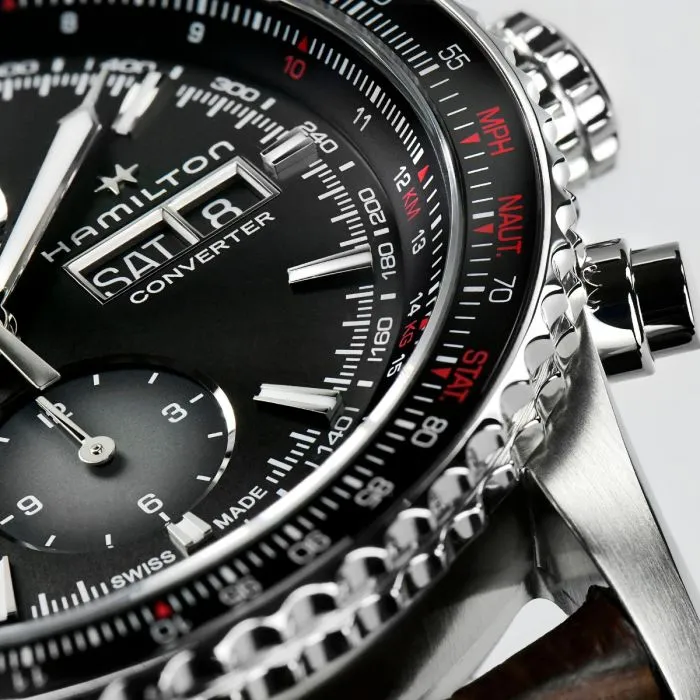 Hamilton Khaki Aviation Converter Auto Chrono Siyah H76726530 detay görseli 3