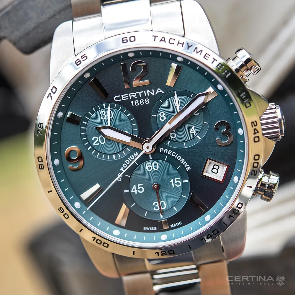 Certina DS Podium Chronograph 1/10 Sec Yeşil C0344171109700 detay görseli 3