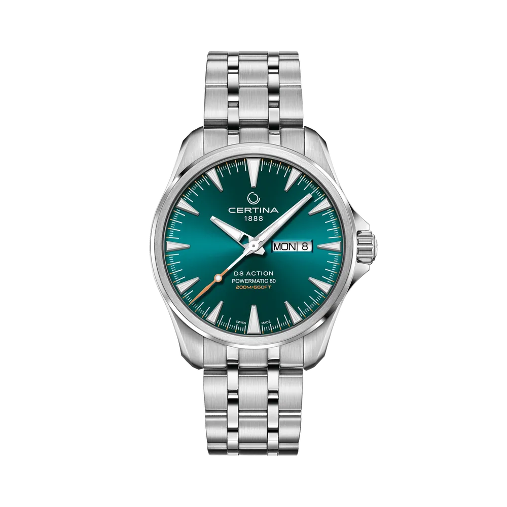 Certina DS Action Day Date Powermatic 80 Otomatik Yeşil C0324301109100