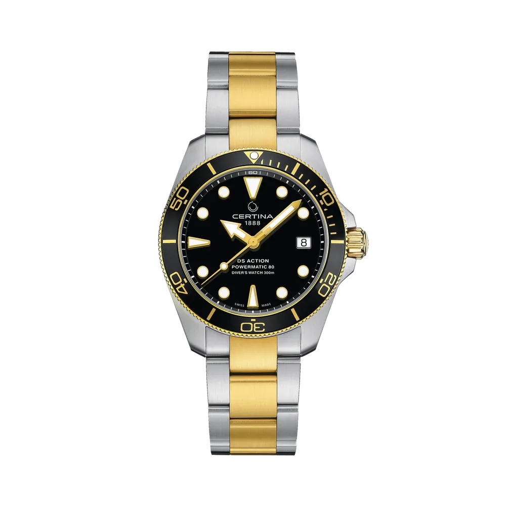 Certina DS Action Diver 38mm Powermatic 80 Otomatik Siyah C0328072205100