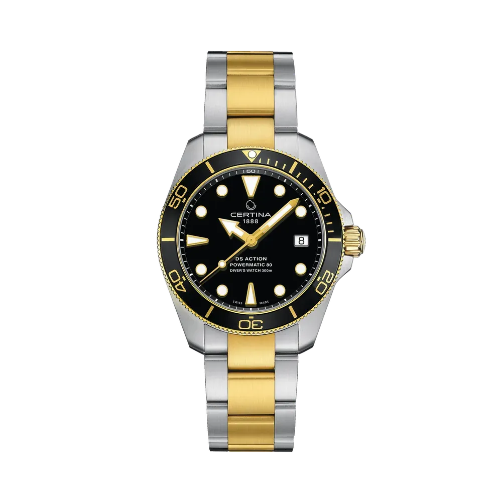 Certina DS Action Diver 38mm Powermatic 80 Otomatik Siyah C0328072205100