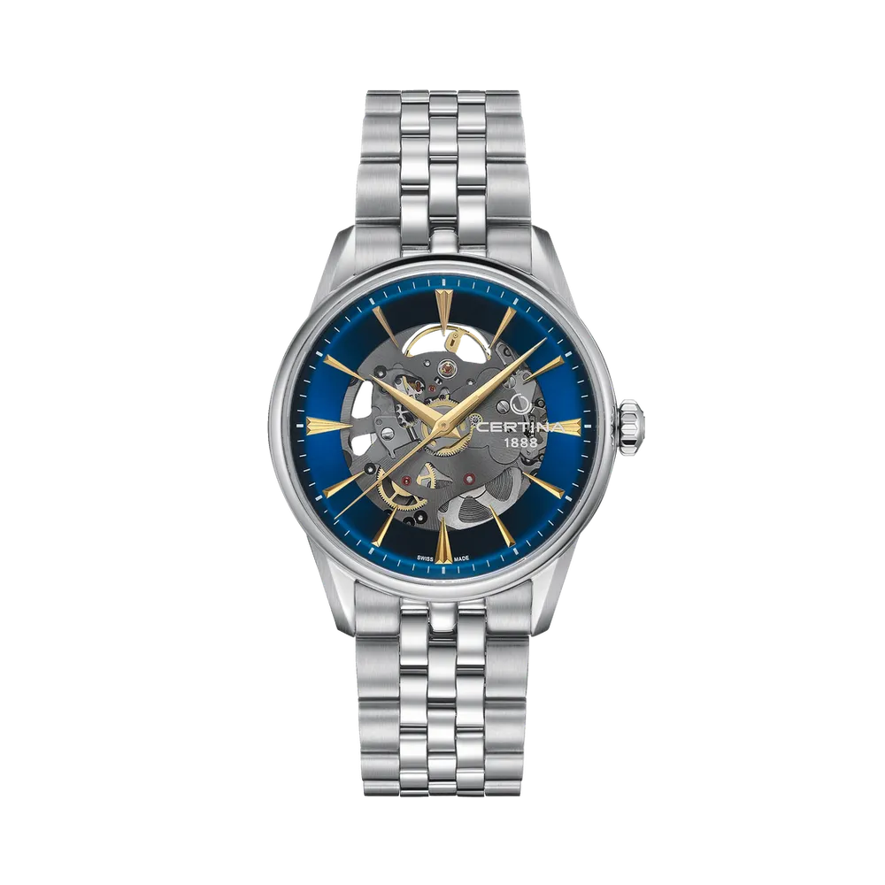 Certina DS-1 Skeleton Otomatik Mavi C0299071104100