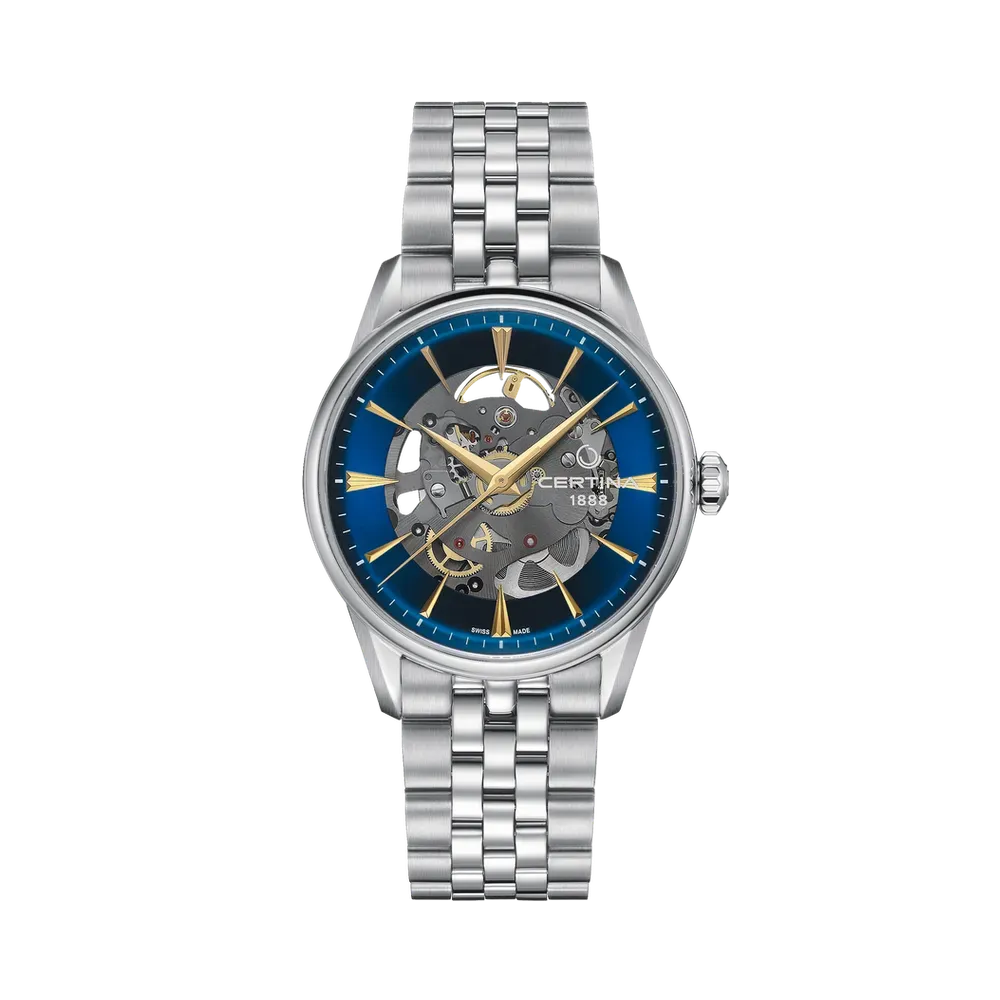 Certina DS-1 Skeleton Otomatik Mavi C0299071104100