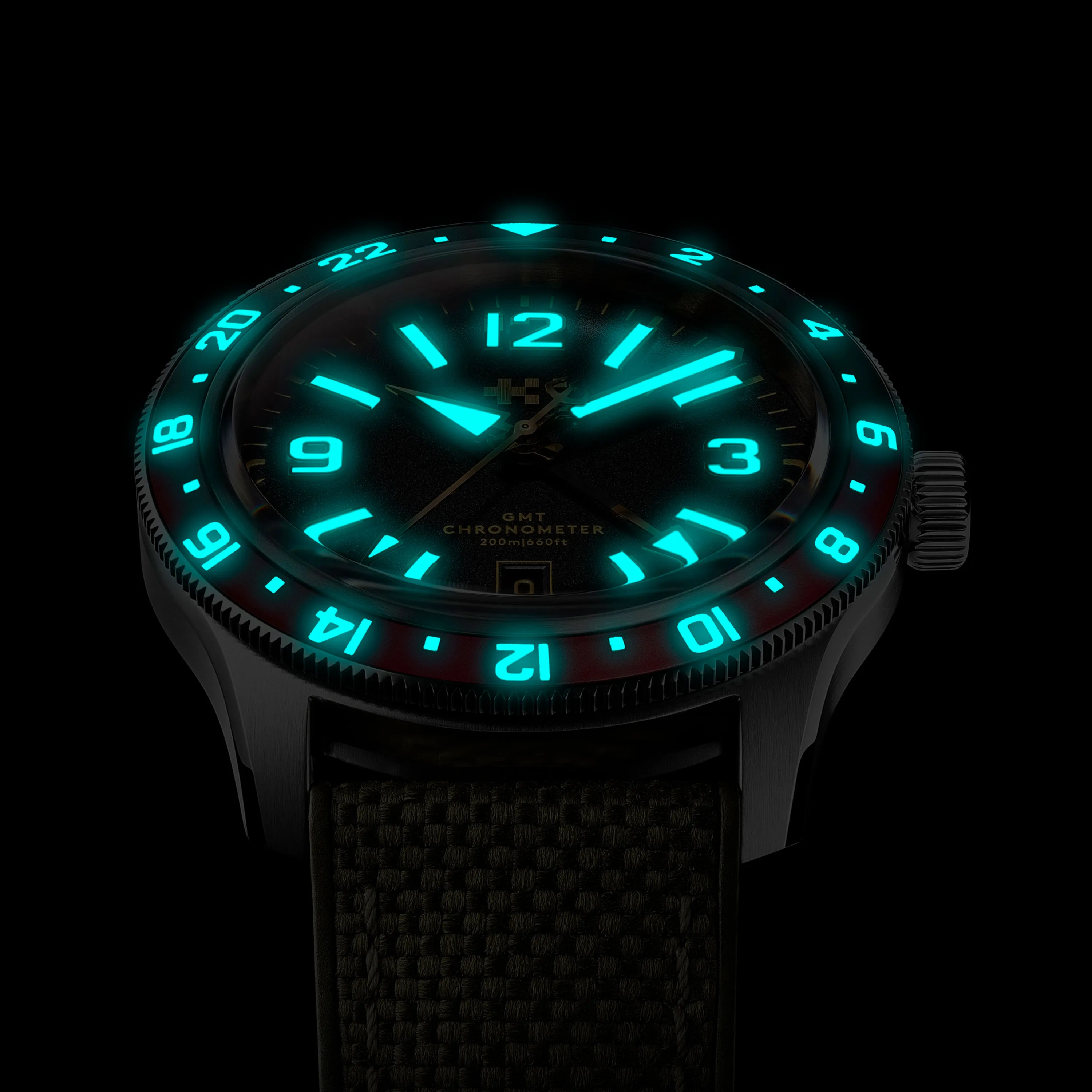 Christopher Ward C60 Trident GMT Otomatik Siyah C6042AGM1S0RK0B0 detay görseli 5