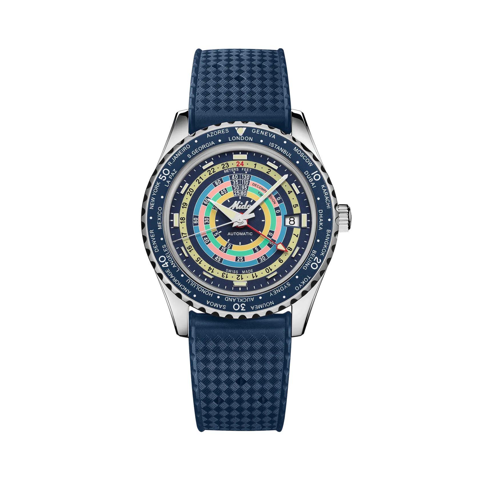 Mido Ocean Star Decompression Worldtimer Otomatik Mavi M0268291704100