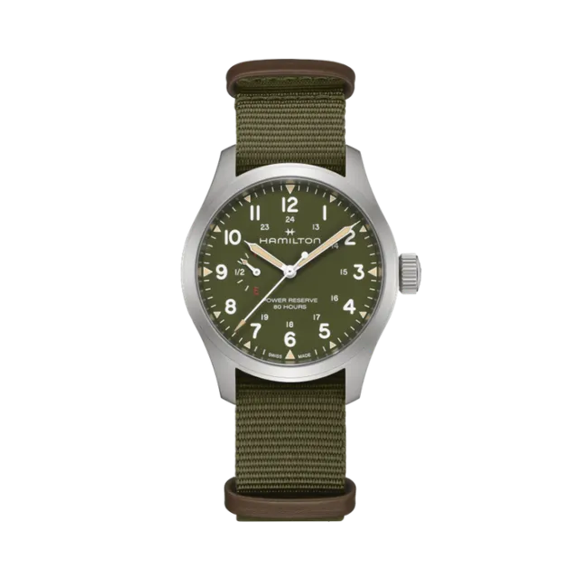 Beğenmek için çift tıkla Hamilton Khaki Field Power Reserve 40mm Yeşil H69509960 Görsel 1