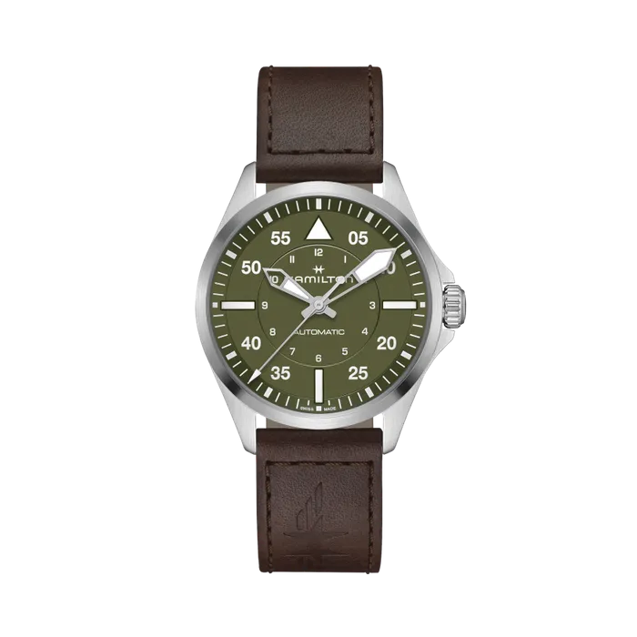 Hamilton Khaki Aviation Pilot Auto Otomatik Yeşil H76305560