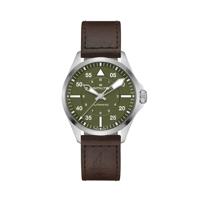 Hamilton Khaki Aviation Pilot Auto Otomatik Yeşil H76305560