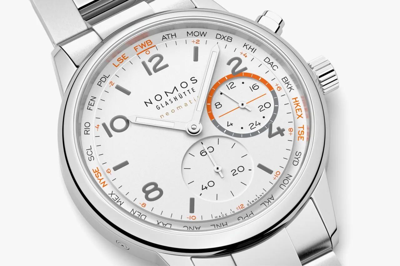 Nomos Glashütte Club Sport Neomatik Worldtimer Edition Handelsblatt Otomatik 792S1 detay görseli 2