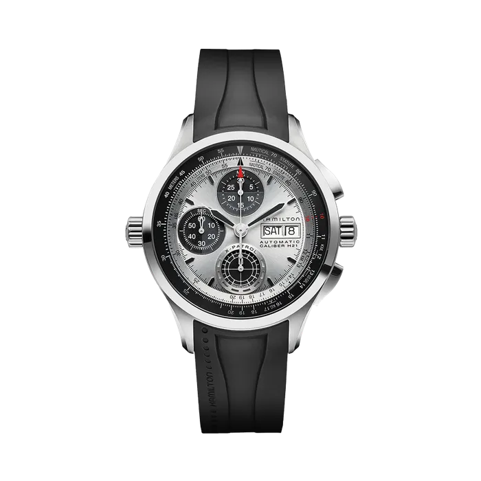 Hamilton Khaki Aviation Khaki X Patrol Auto Chrono Otomatik Silver H76566351