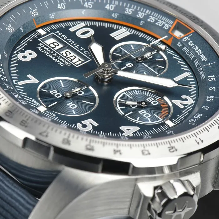 Hamilton Khaki Aviation X-Wind Auto Chrono Otomatik Mavi H77906940 detay görseli 3