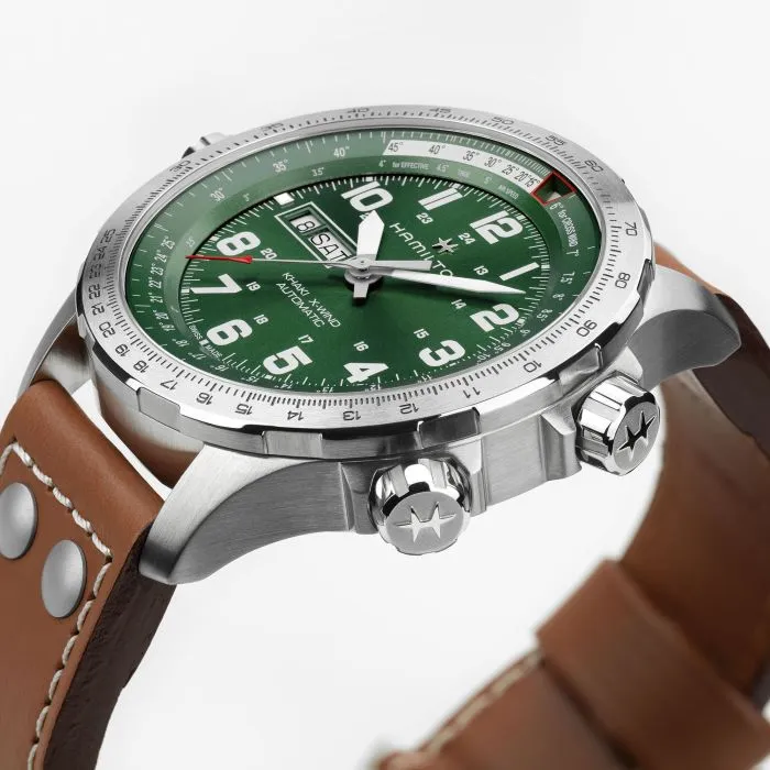 Hamilton Khaki Aviation X-Wind Day Date Auto Otomatik Yeşil H77735560 detay görseli 2
