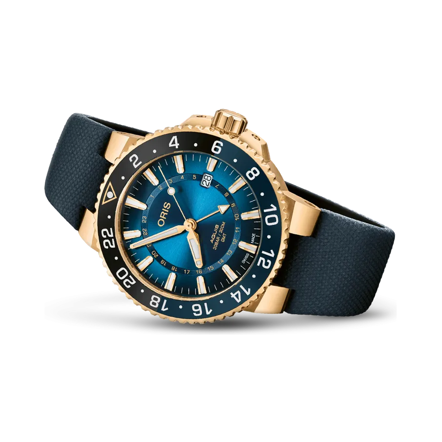 Oris Aquis Carysfort Reef Gold Limited Edition Otomatik Mavi 0179877546185SET