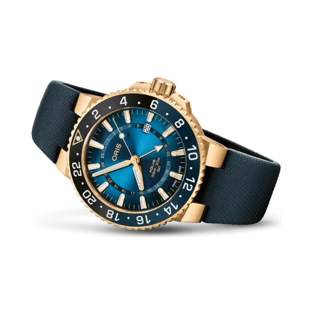 Beğenmek için çift tıkla Oris Aquis Carysfort Reef Gold Limited Edition Otomatik Mavi 0179877546185SET Görsel 1