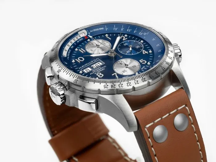 Hamilton Khaki Aviation X-Wind Auto Chrono Mavi H77506540 detay görseli 5