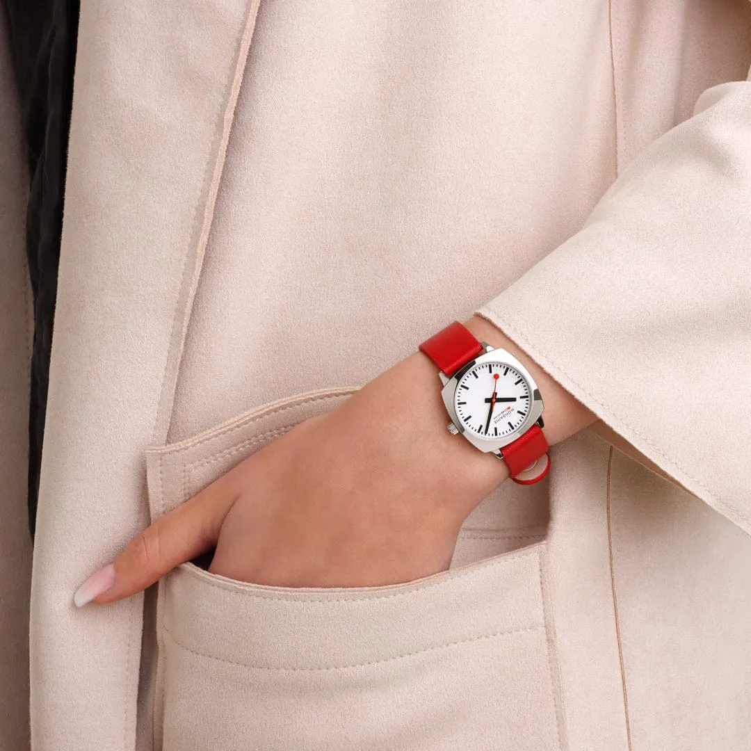 Mondaine Petite Cushion Red MSL31110LCV detay görseli 1