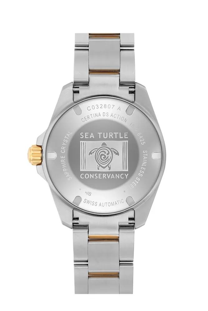 Certina DS Action Diver 38mm Powermatic 80 Sea Turtle Conservancy Special Edition Otomatik Blue C0328072204110 detay görseli 2