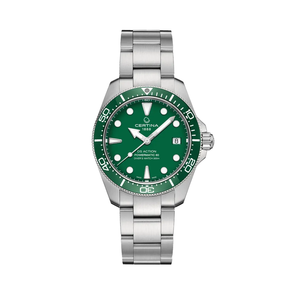 Certina DS Action Diver 38mm Powermatic 80 Otomatik Yeşil C0488071109100