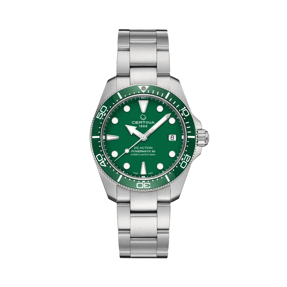 Certina DS Action Diver 38mm Powermatic 80 Otomatik Yeşil C0488071109100