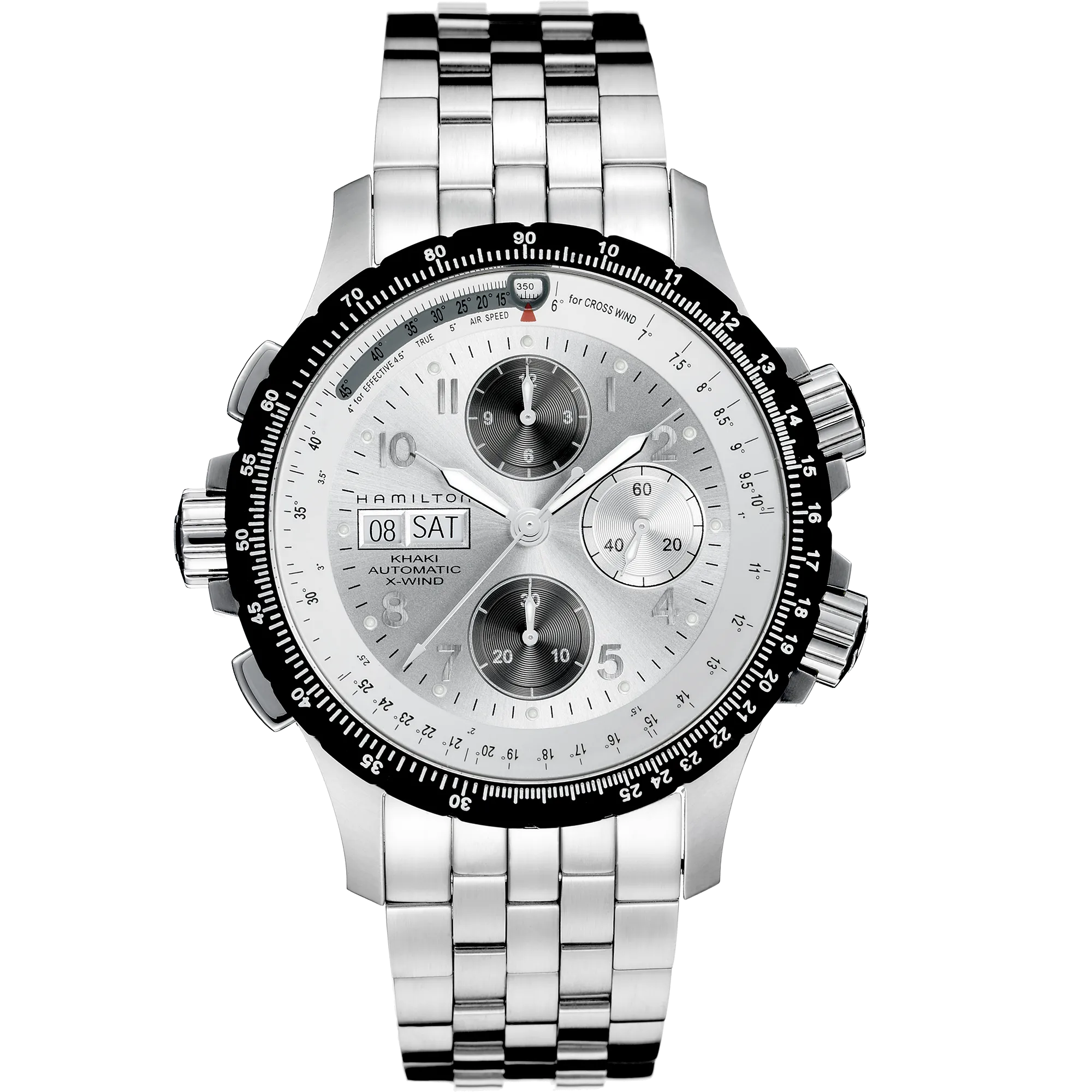 Hamilton Khaki Aviation Khaki X Wind Auto Chrono Otomatik Gümüş H77626153 detay görseli 1