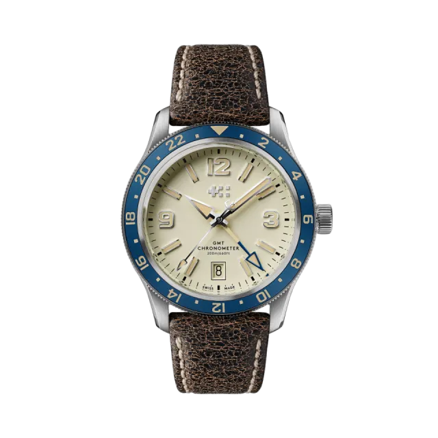 Beğenmek için çift tıkla Christopher Ward C60 Trident Biscay GMT Otomatik Bej C6039AGM1S0BW0VT1 Görsel 1