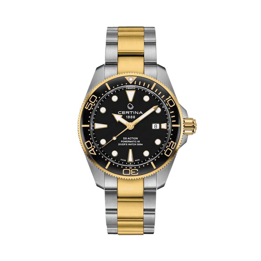 Certina DS Action Diver 43mm Powermatic 80 Otomatik Siyah C0326072205100