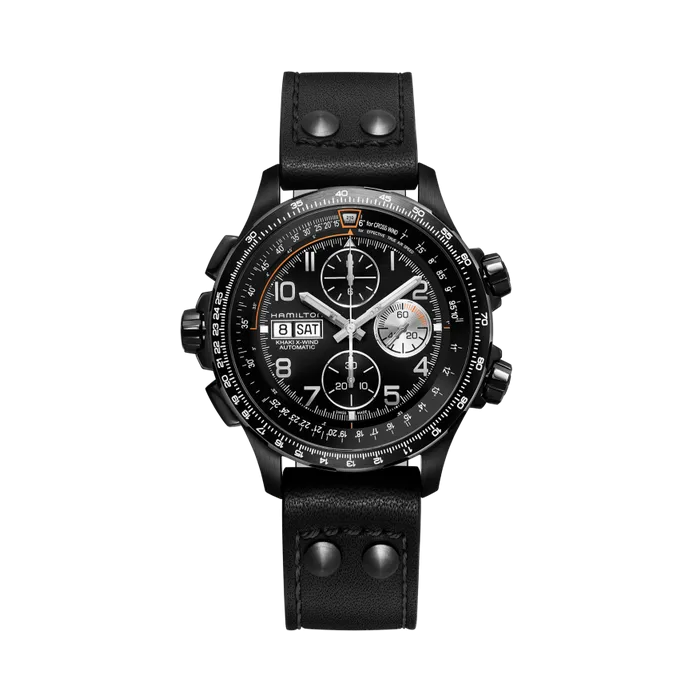 Hamilton Khaki Aviation X-Wind Auto Chrono Otomatik Siyah H77736733