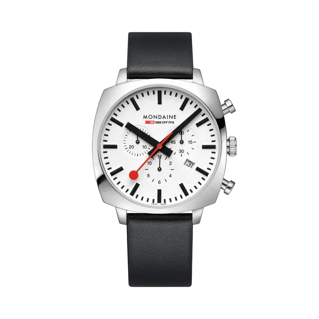 Mondaine Grand Cushion Chronograph Black MSL41410LBVSET