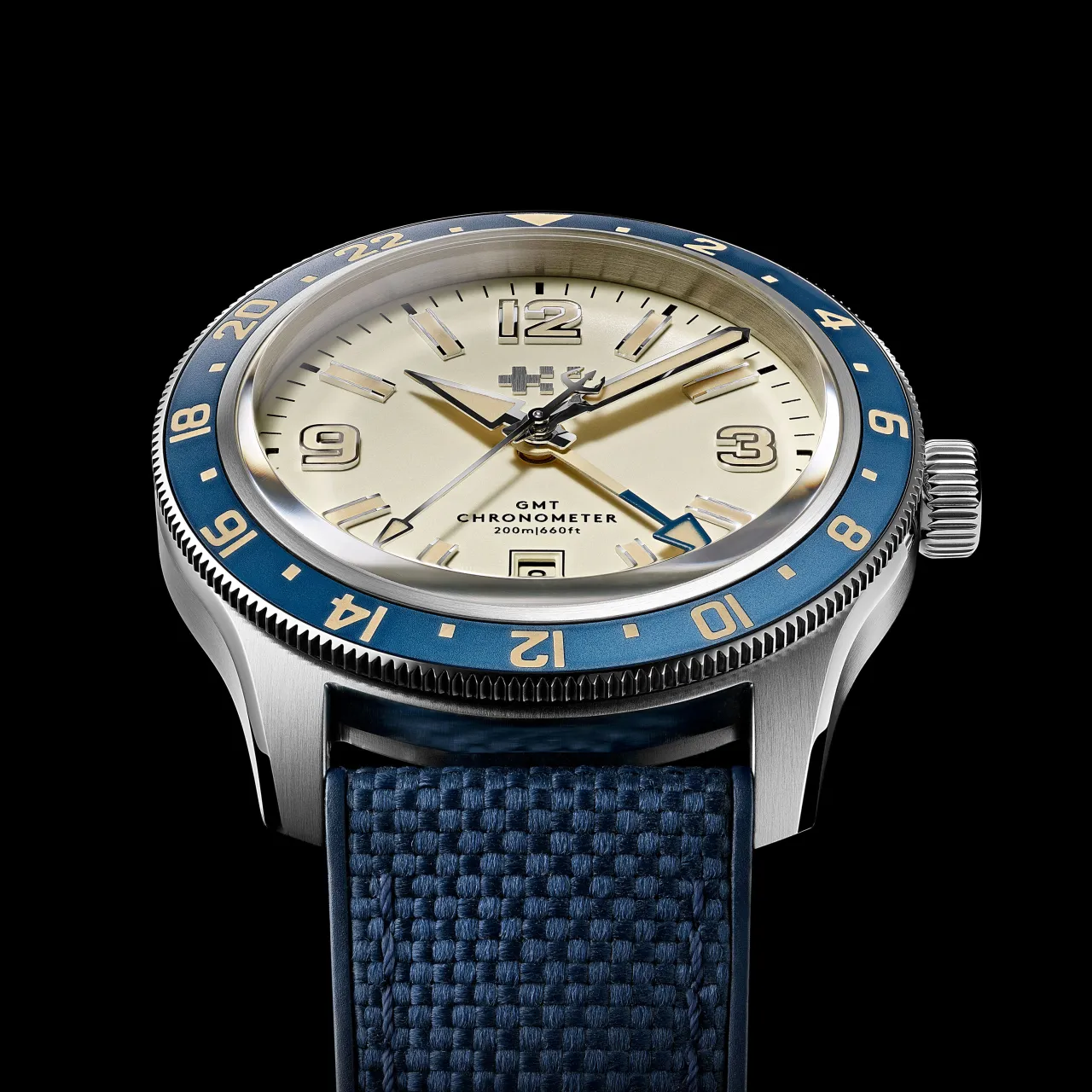 Christopher Ward C60 Trident Biscay GMT Sand Otomatik C6042AGM1S0BW0B0 detay görseli 4