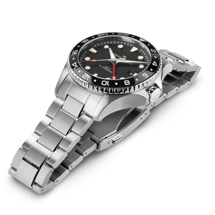 Hamilton Khaki Navy Scuba Auto GMT Siyah H82555130 detay görseli 4