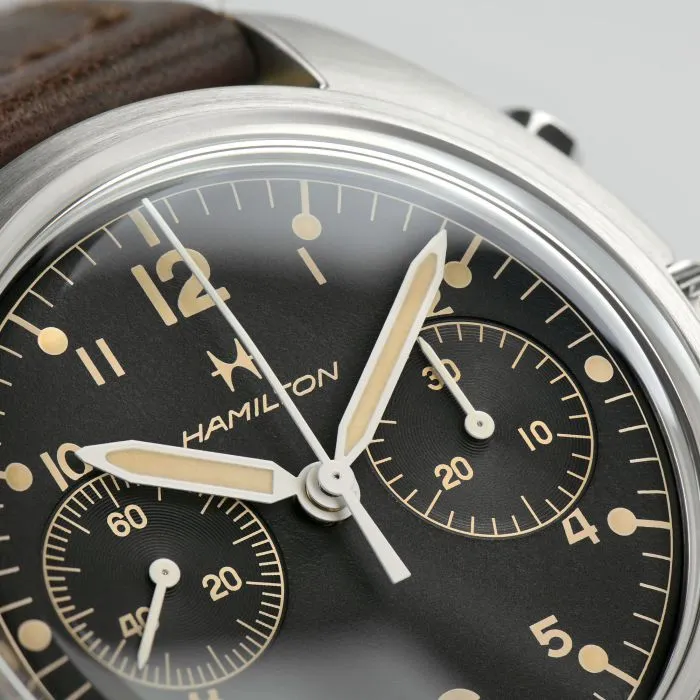 Hamilton Khaki Aviation Pilot Pioneer Mechanical Chrono Black H76409530 detay görseli 3