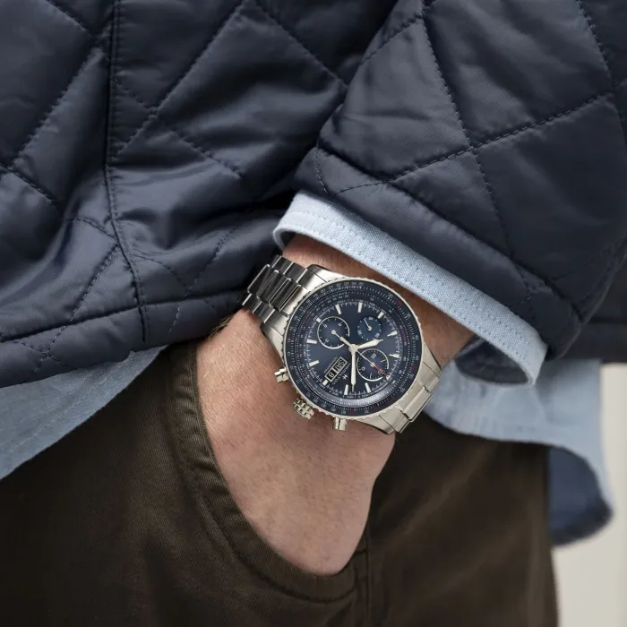 Hamilton Khaki Aviation Converter Auto Chrono Otomatik Mavi H76746140 detay görseli 4
