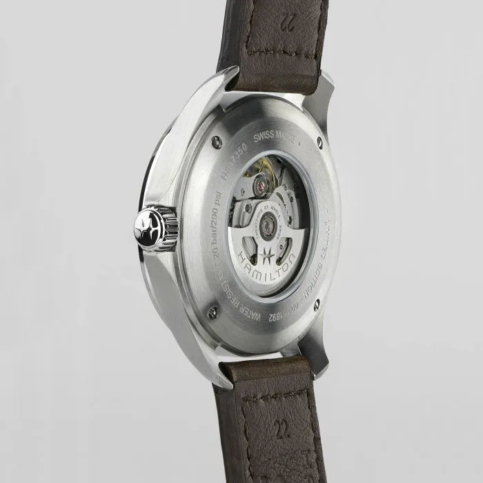 Hamilton Khaki Aviation Pilot Schott NYC Limited Edition Otomatik Yeşil H64735561 detay görseli 5