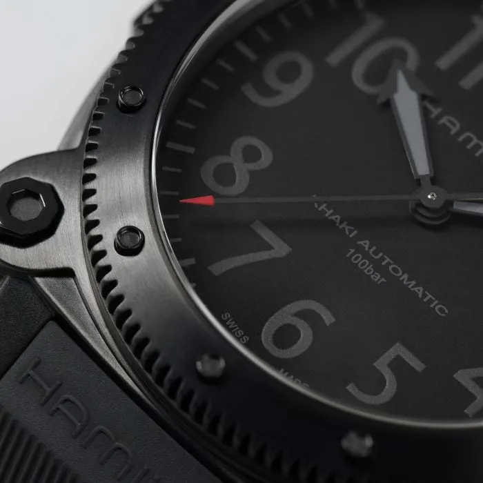 Hamilton Khaki Navy BeLOWZERO Auto Limited Edition Otomatik Siyah H78505332 detay görseli 4