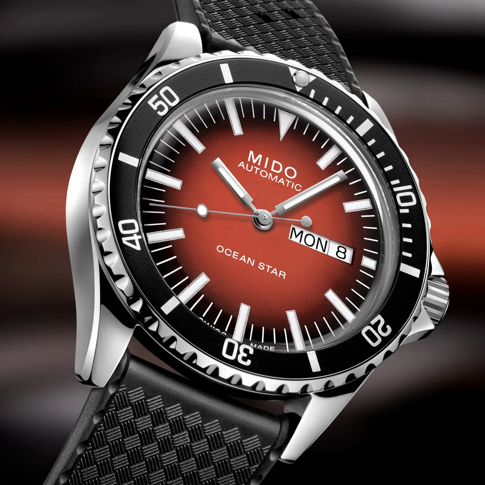Mido Ocean Star Tribute Gradient Otomatik Kırmızı Degrade M0268301742100 detay görseli 5