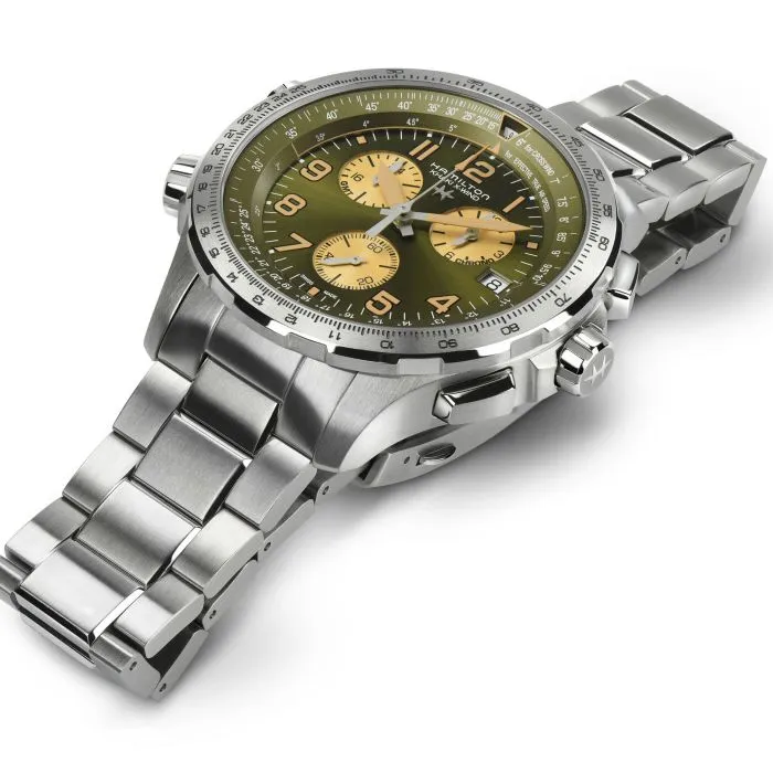 Hamilton Khaki Aviation X-Wind GMT Chrono Quartz Yeşil H77932160 detay görseli 1