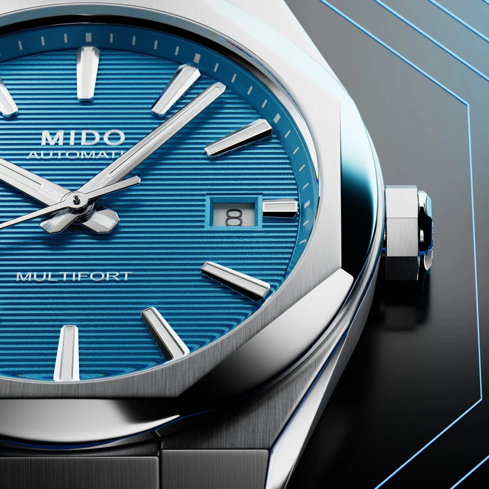 Mido Multifort 8 One Crown Otomatik Turkuaz M0555071104100 detay görseli 4