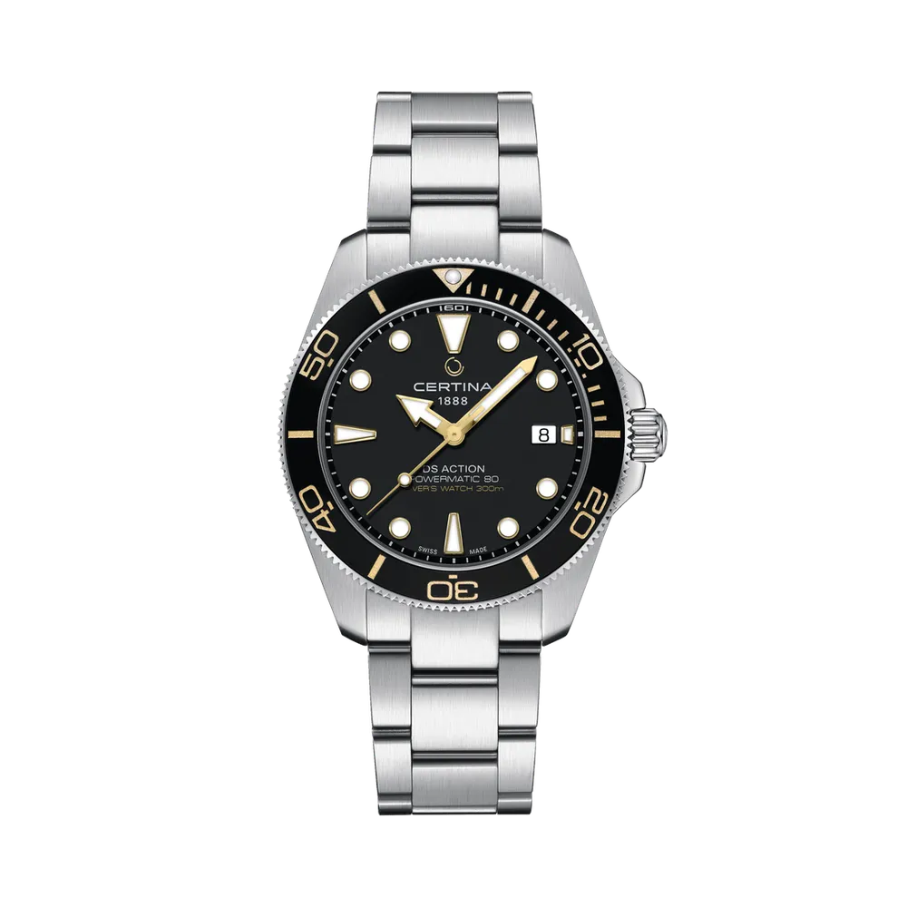 Certina DS Action Diver 40.5mm Powermatic 80 Otomatik Siyah C0484071105101