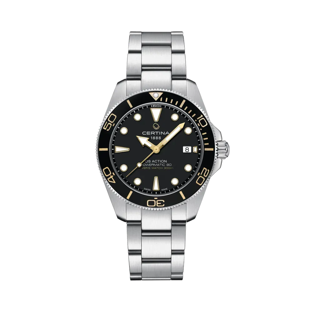 Certina DS Action Diver 40.5mm Powermatic 80 Otomatik Siyah C0484071105101