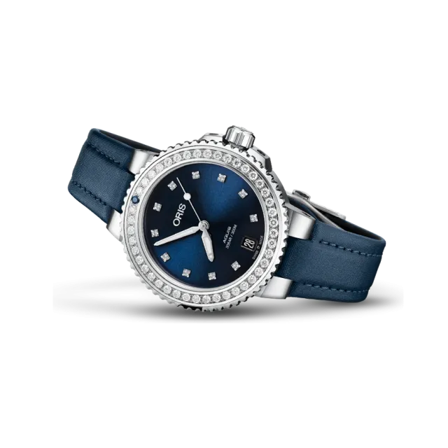 Beğenmek için çift tıkla Oris Aquis Date Diamonds Otomatik Mavi 01733773149950751846FC Görsel 1